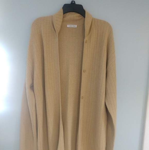 Calvin Klein Mustard Long Cardigan - Picture 1 of 6